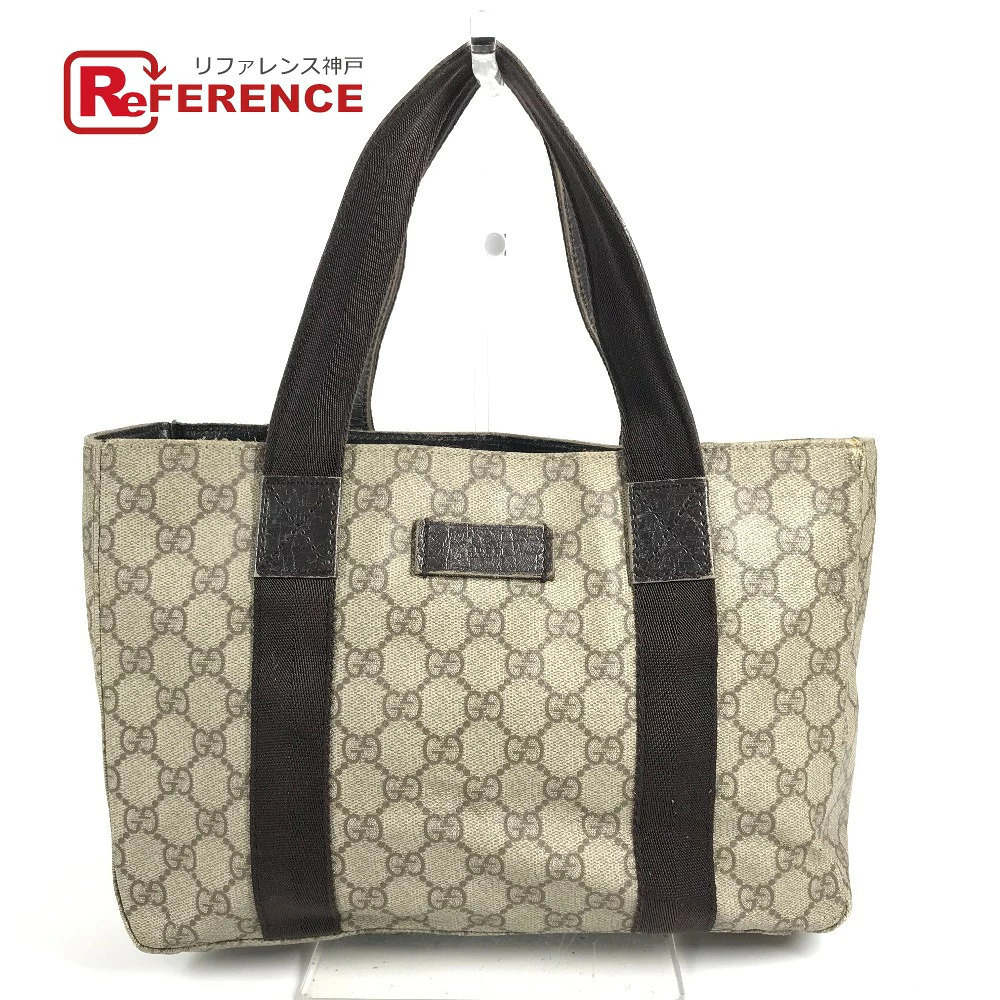 Gucci GG Supreme Bag Tote Handbag Canvas Leather Beige - Picture 1 of 6